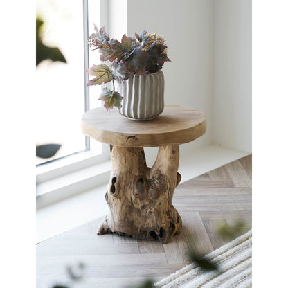 Palena side table - side table, teak, nature Ø40x45 cm