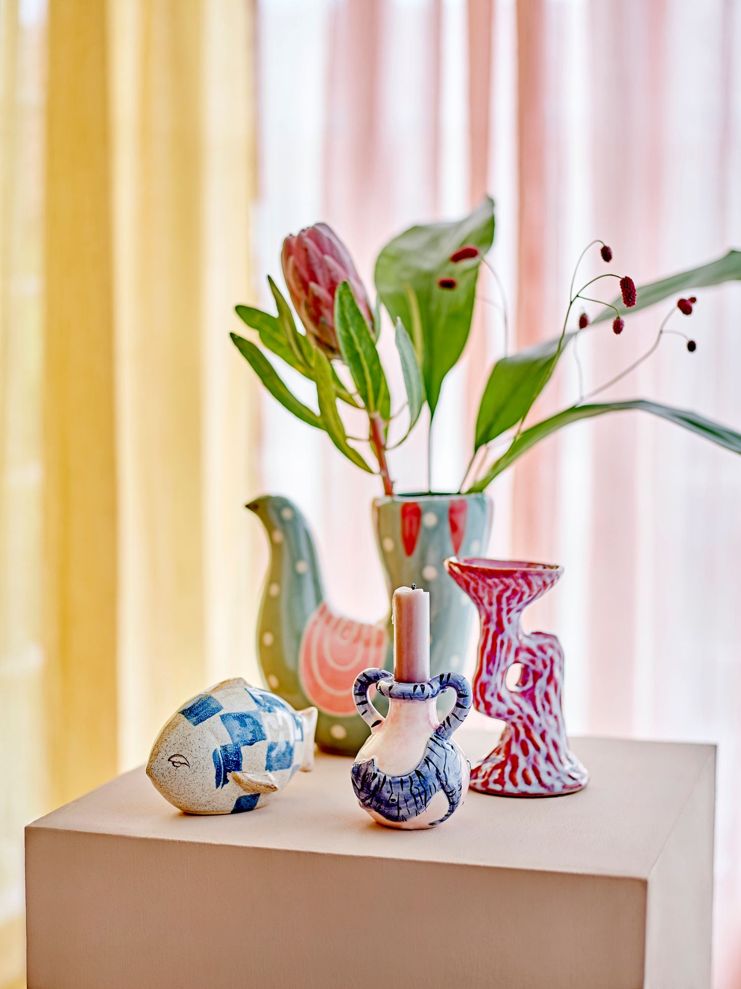 Bloomingville Trudy Vase, Green, Stoneware