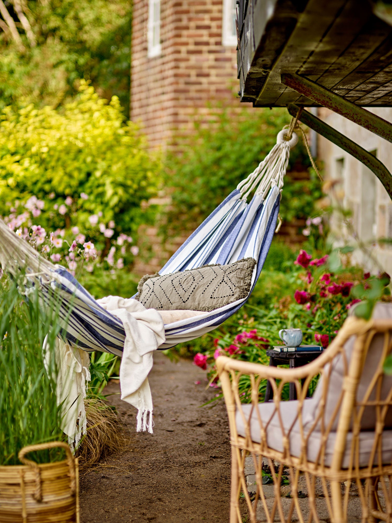 Bloomingville Remo hammock, blue, cotton
