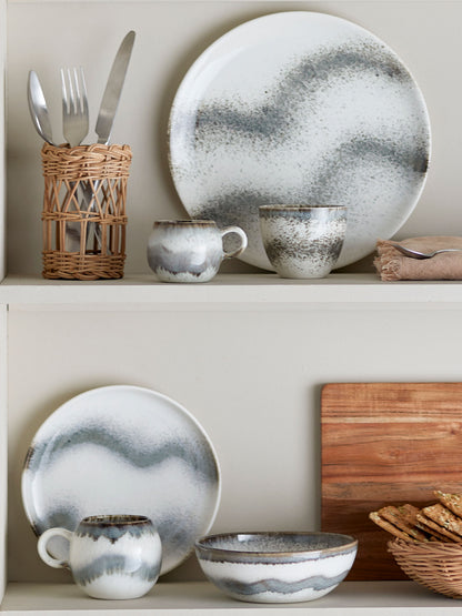 Bloomingville Paula breakfast set, gray, stoneware