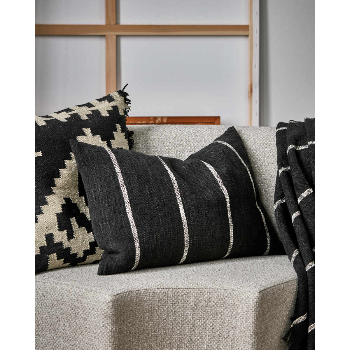 Pillowcases, hdtuur, dark green; raw white