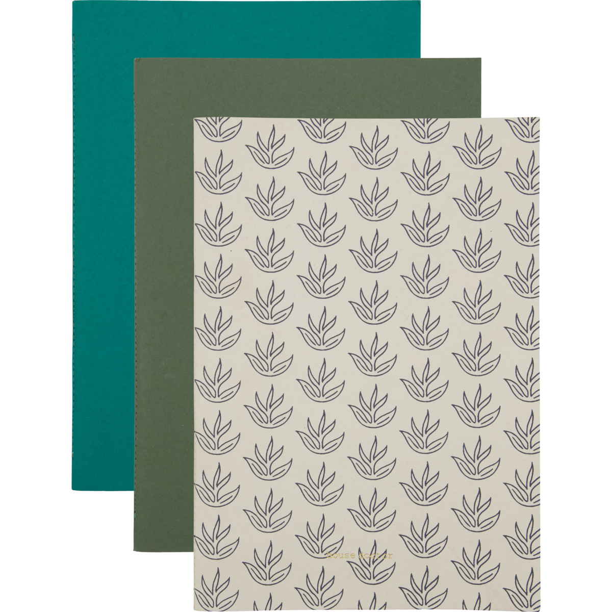 Notebook, hddraw, white; turquoise; green
