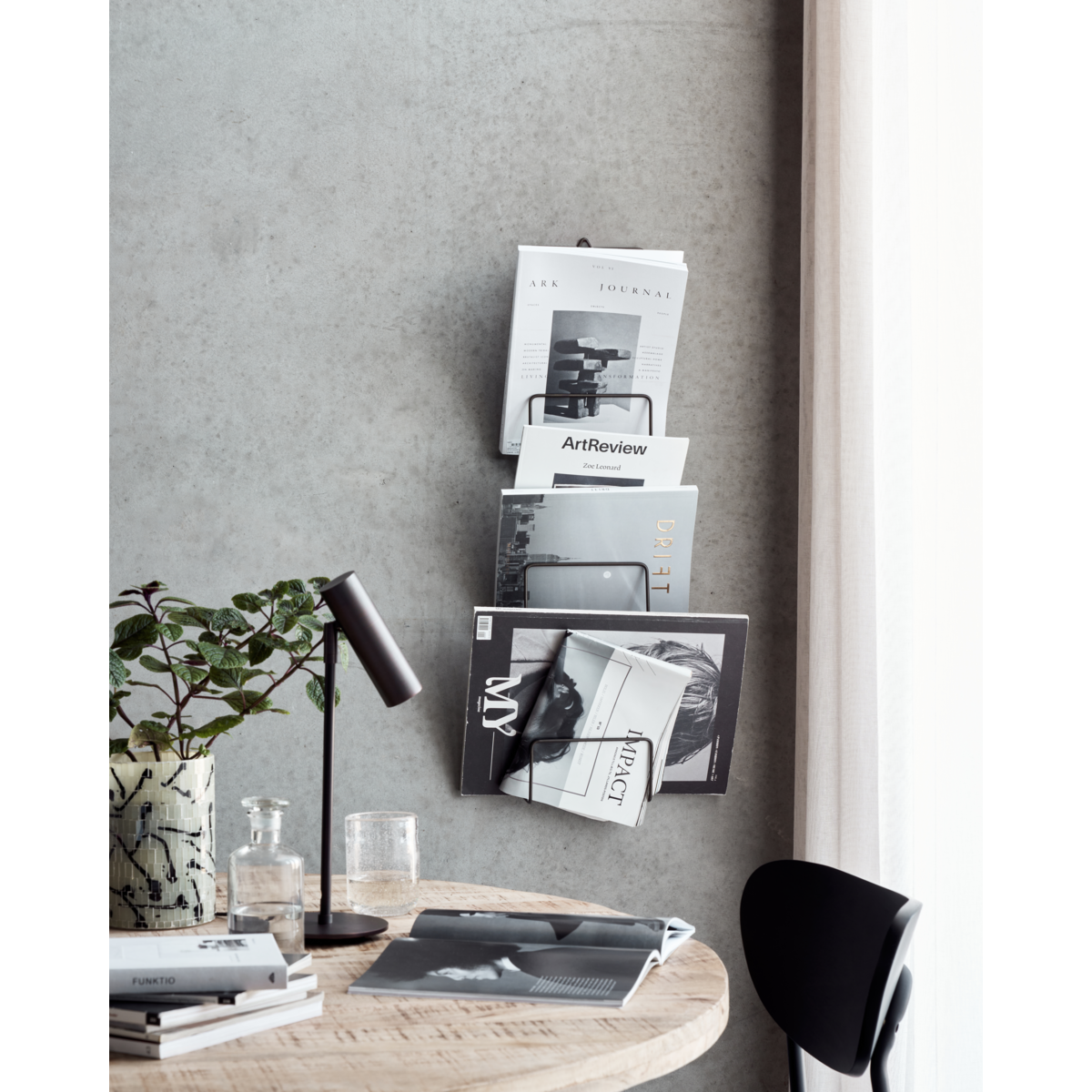 Magazine holder, hdmag, antique brown