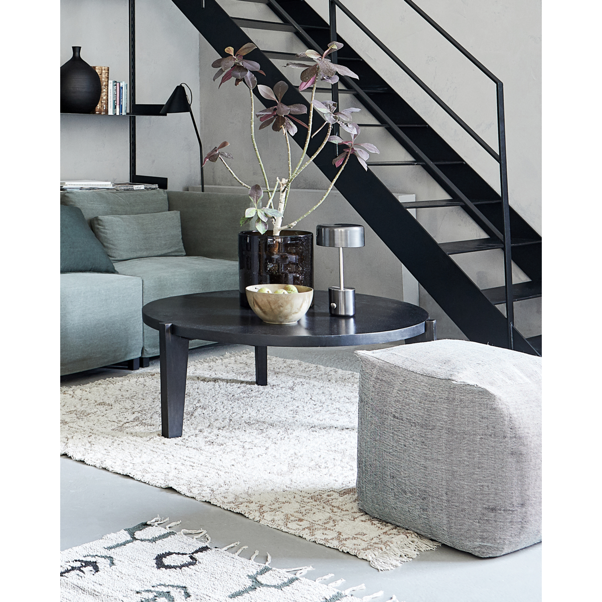 Coffee table, hdbali, black worked