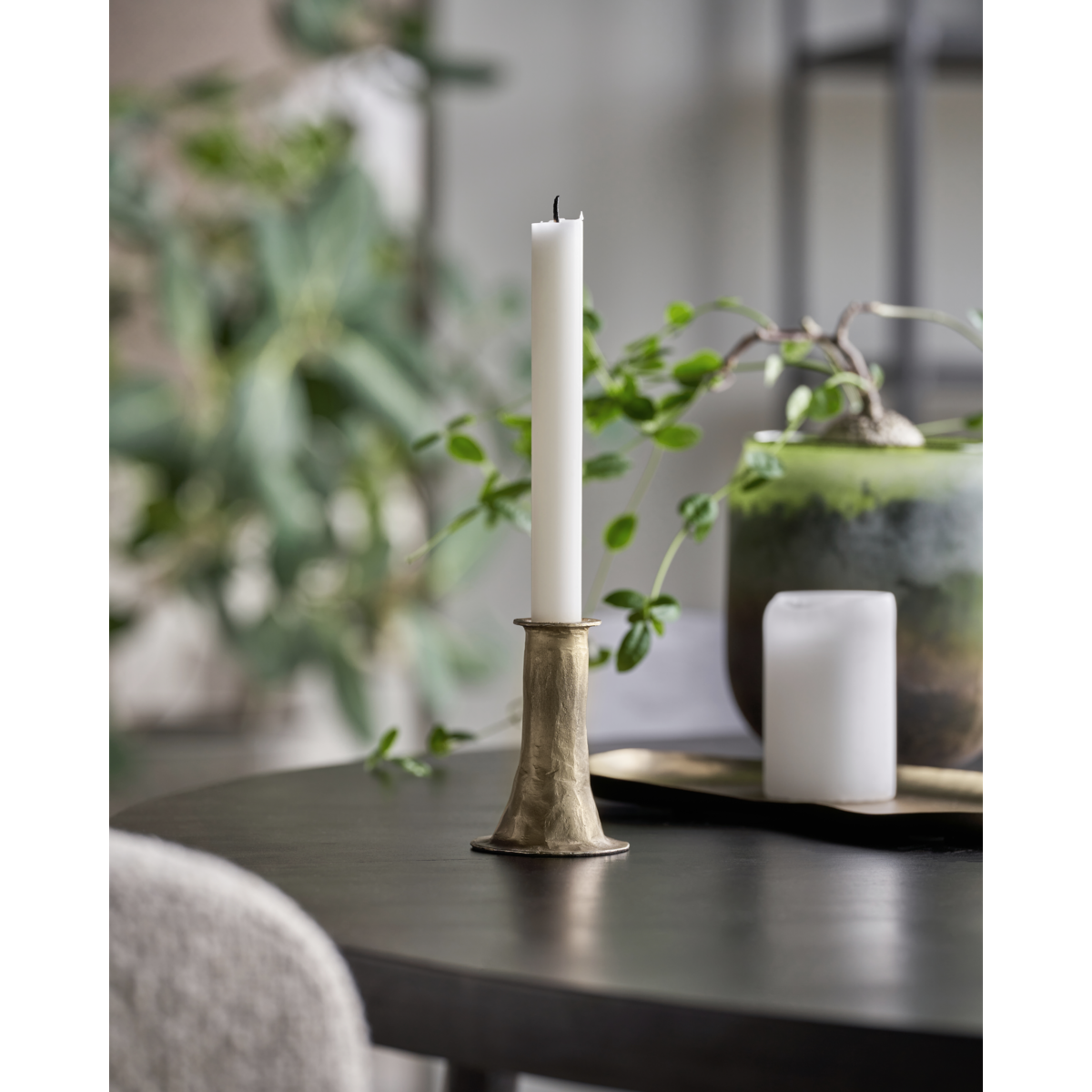 Candlestick, hdticca, antique gold
