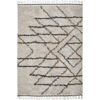 Blanket, hdindi, raw white; mustard yellow