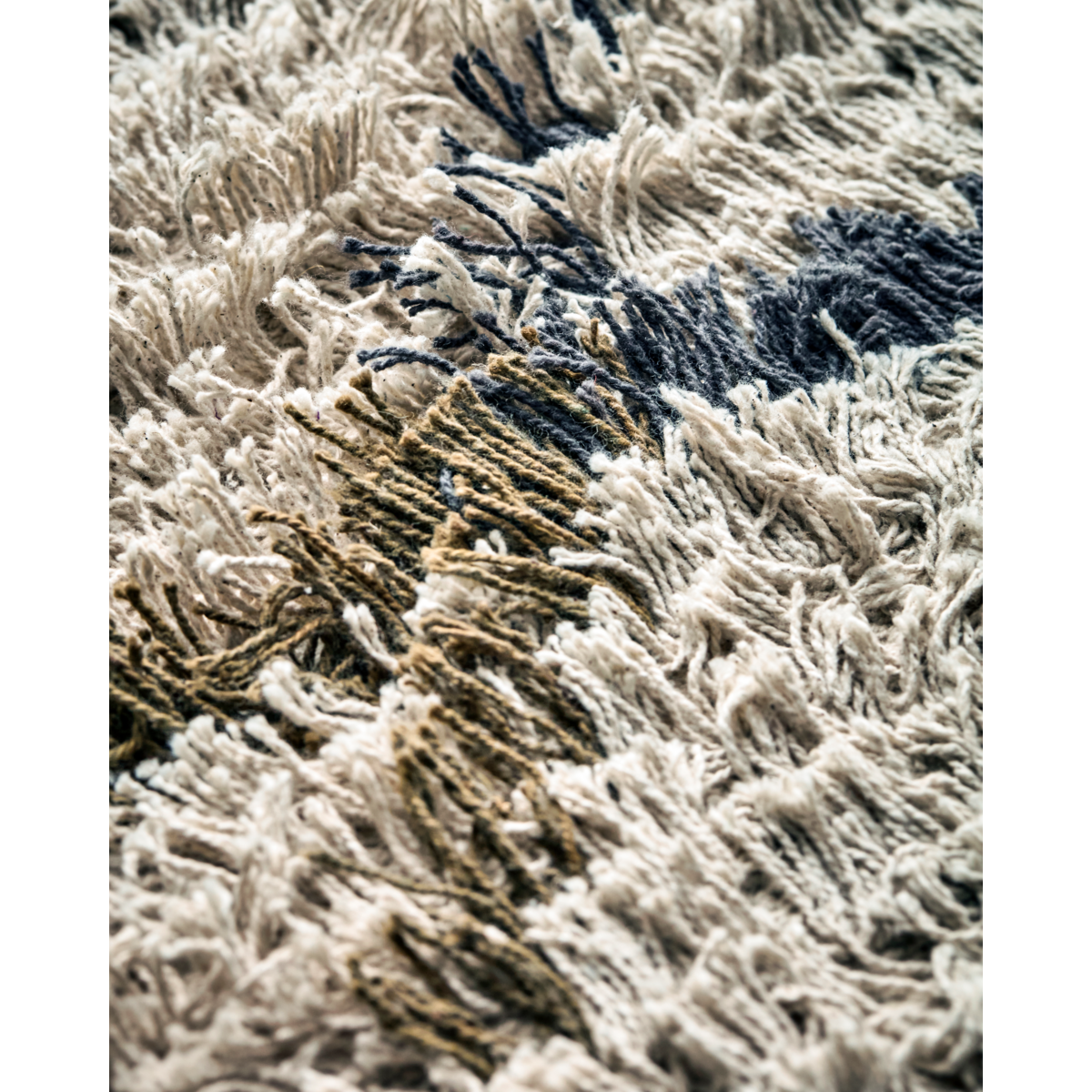 Blanket, hdindi, raw white; mustard yellow