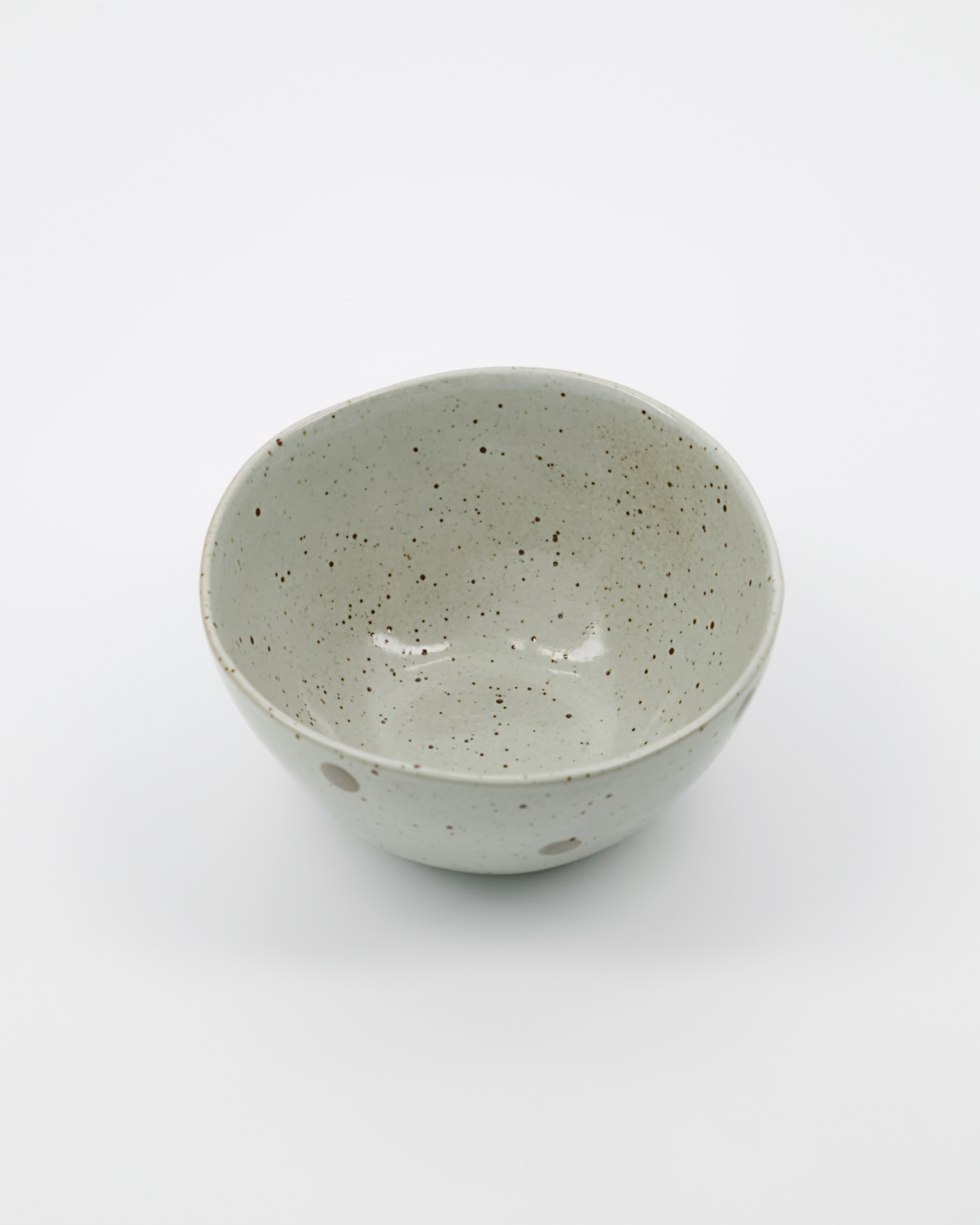 Bowl, HDDots, White; Green
