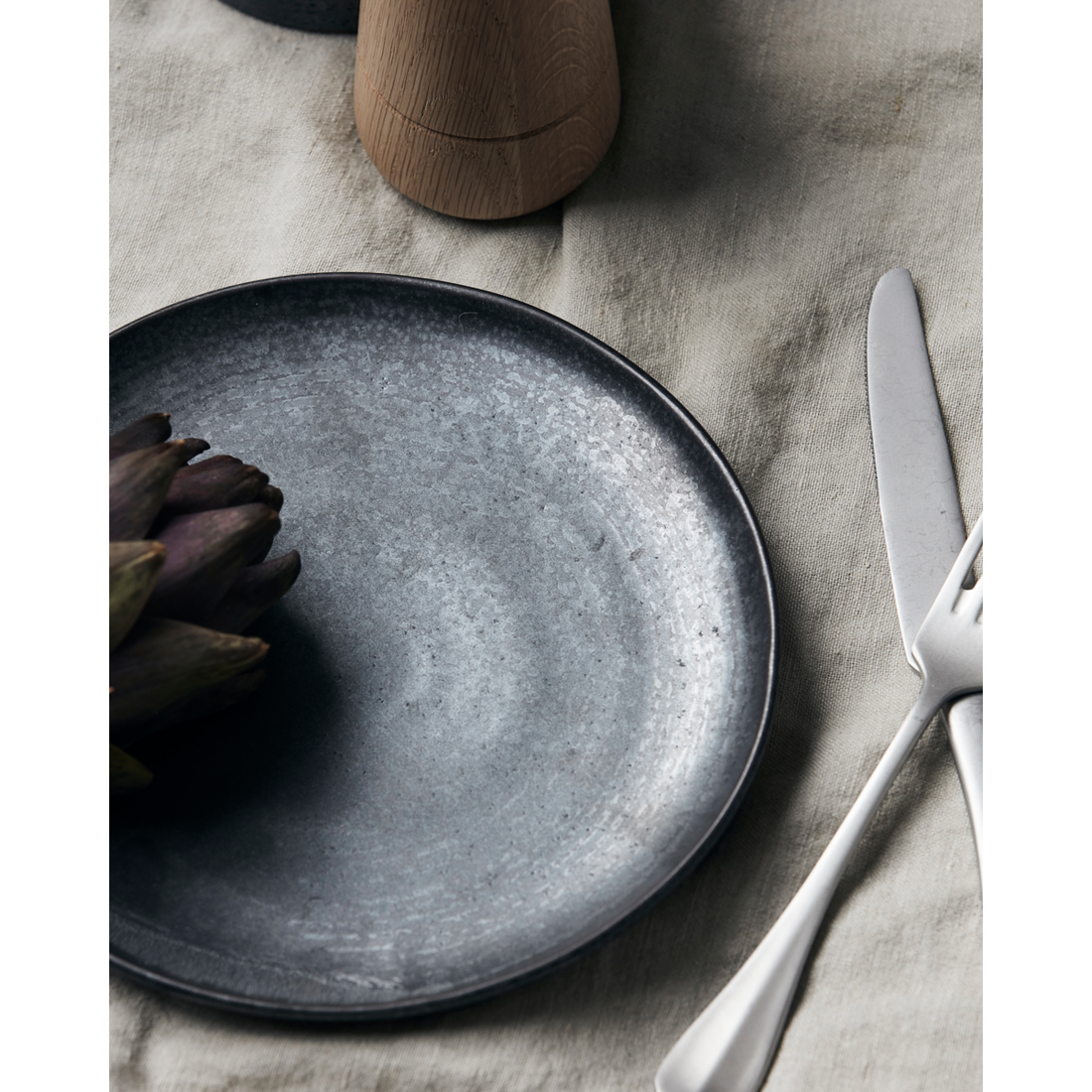 Lunch plate, hdpion, black; brown