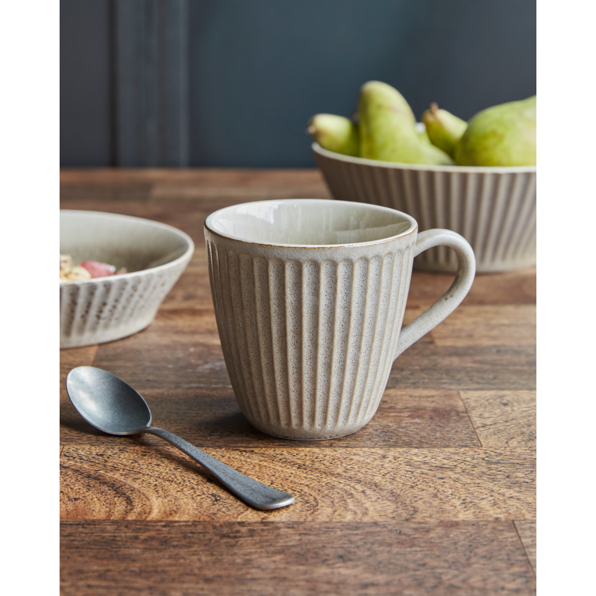 Mugs, hdpleat, gray; brown