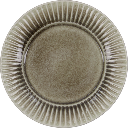 Lunch plate, hdpleat, gray; brown
