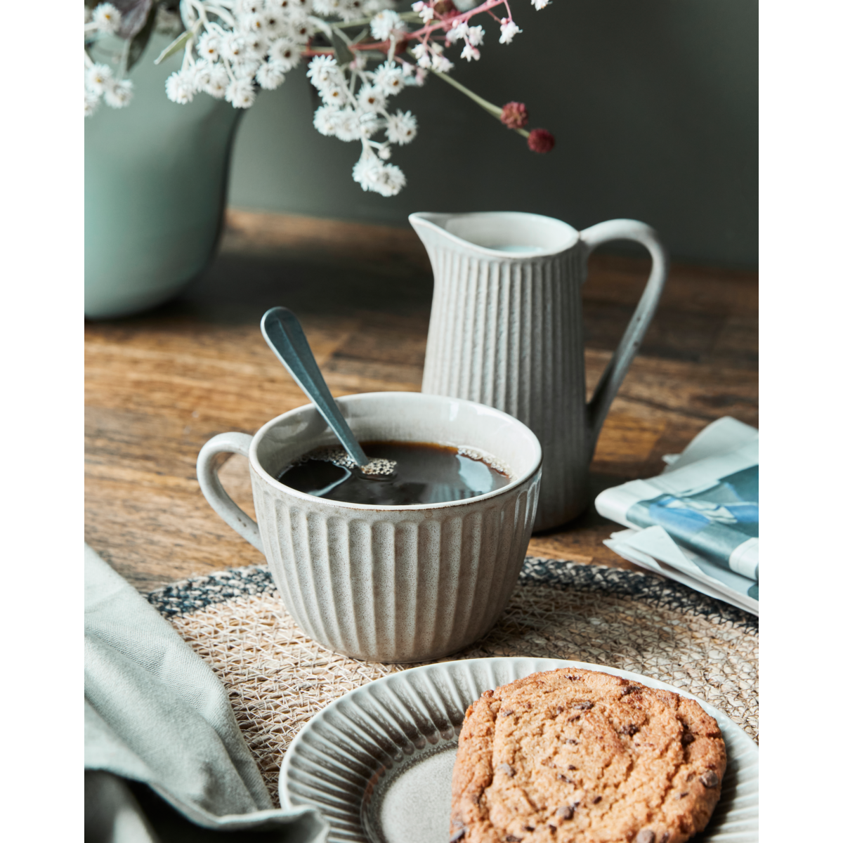 Mugs, hdpleat, gray; brown