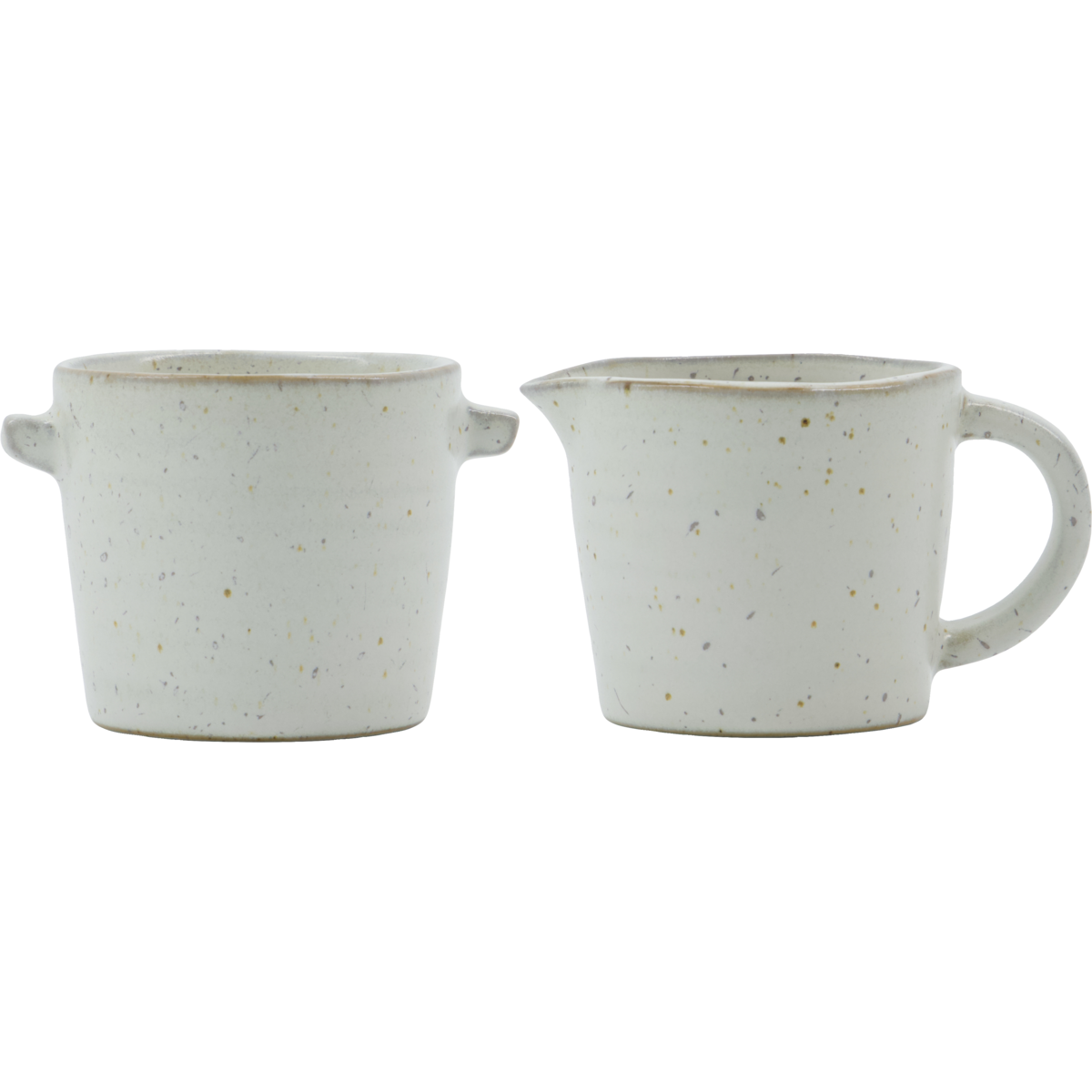 Milk jug and sugar bowl, hdpion, gray; white