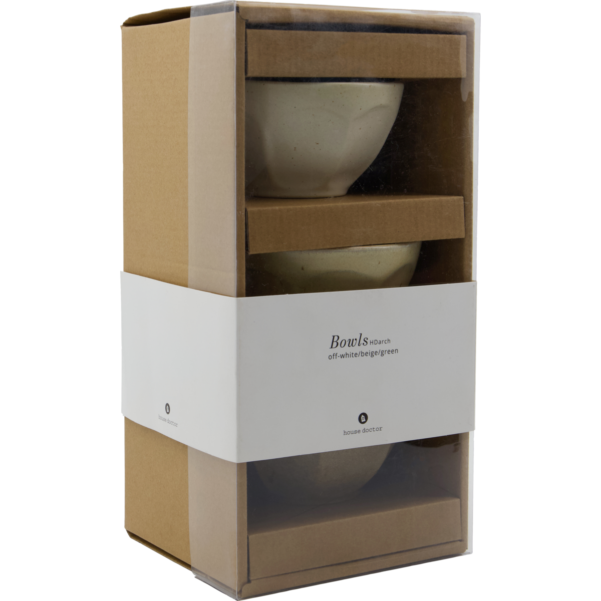 Bowl, hdarch, raw white; beige; green