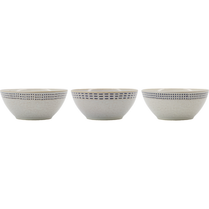 Bowl, hdstich, raw white