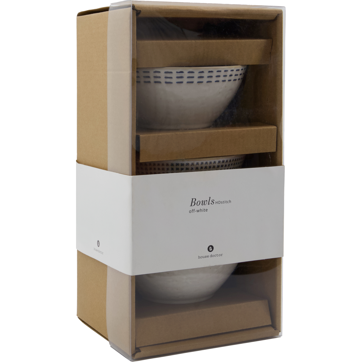 Bowl, hdstich, raw white