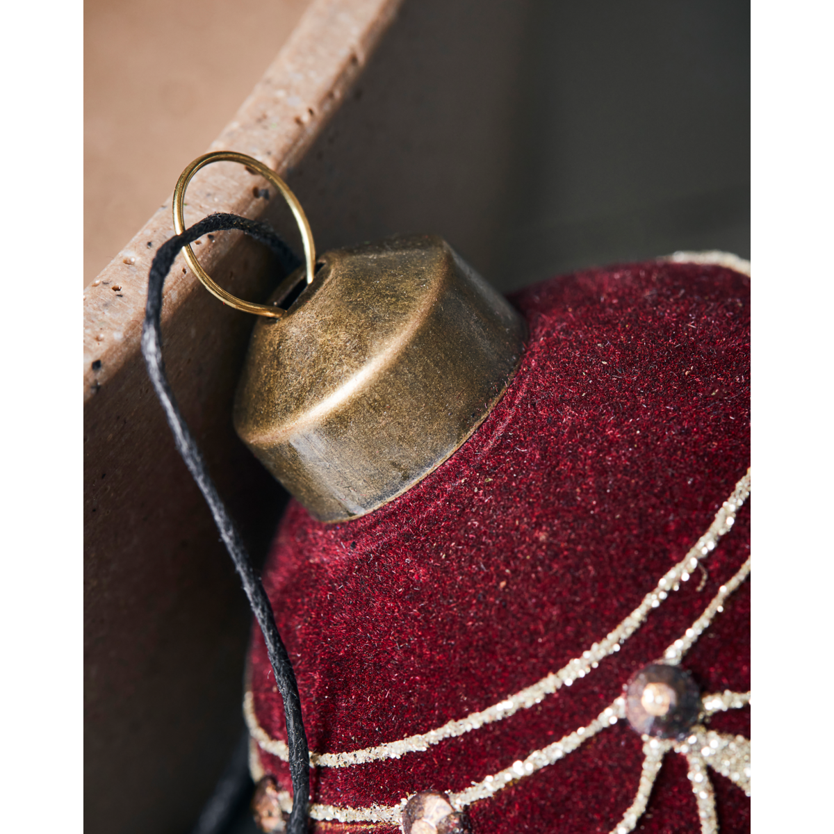 Christmas decorations, hdvelour, red; brown