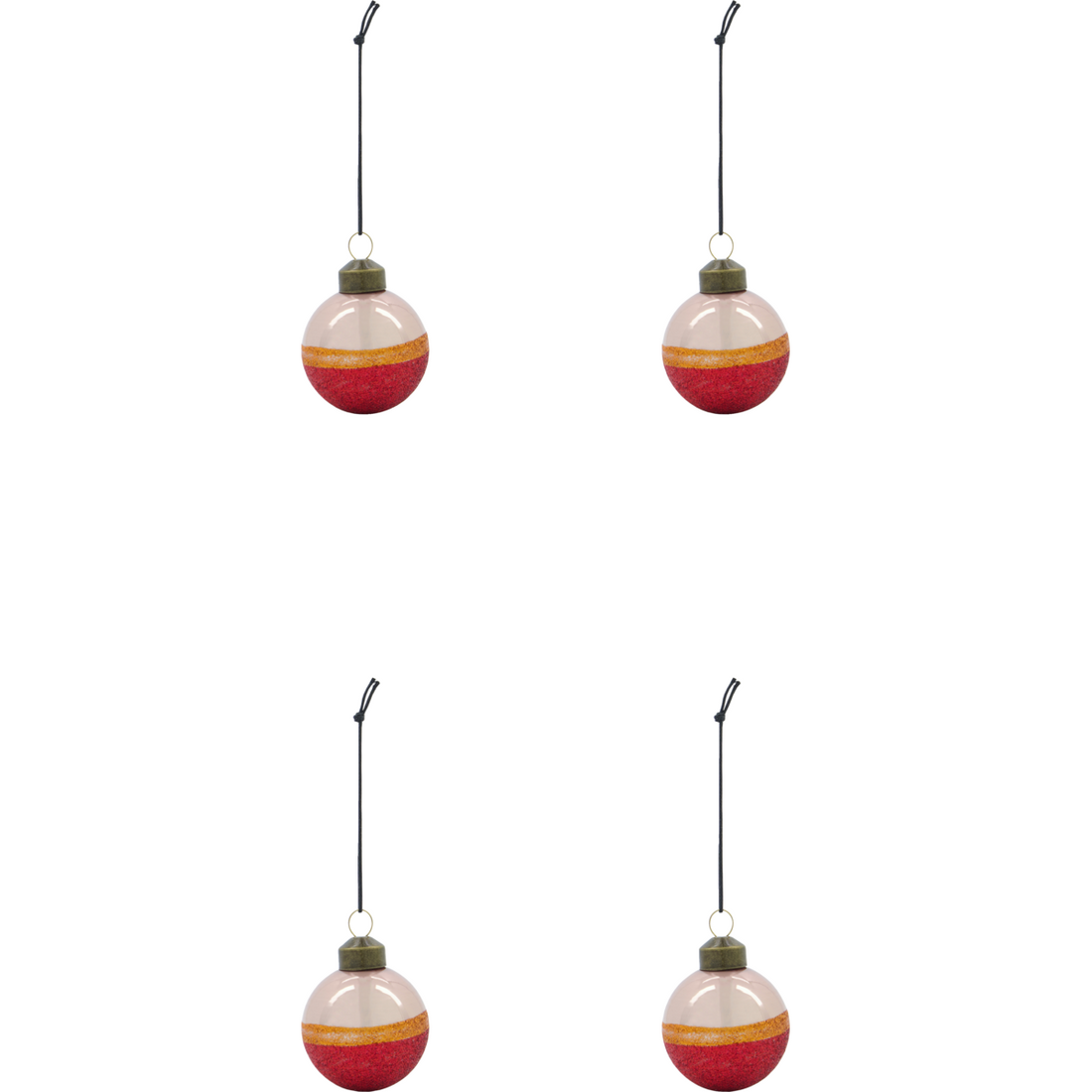 Christmas decorations, hdmalo, dusty rose; apricot; red