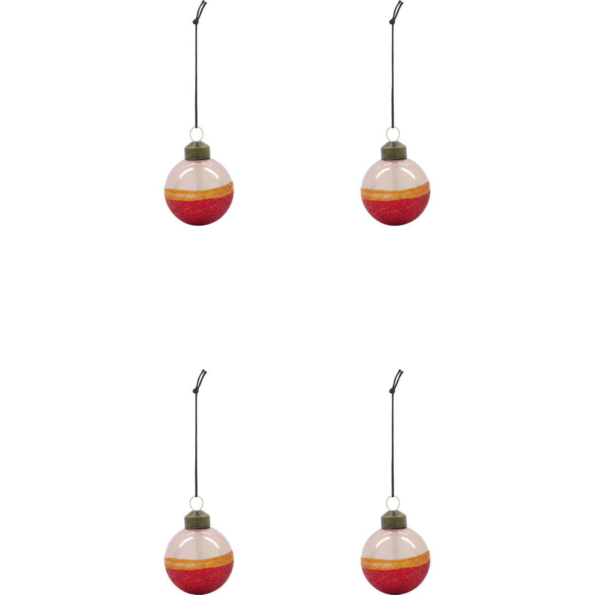 Christmas decorations, hdmalo, dusty rose; apricot; red