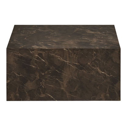 Prague Coffee table - Coffee table, marble look, brown 60x80x40 cm