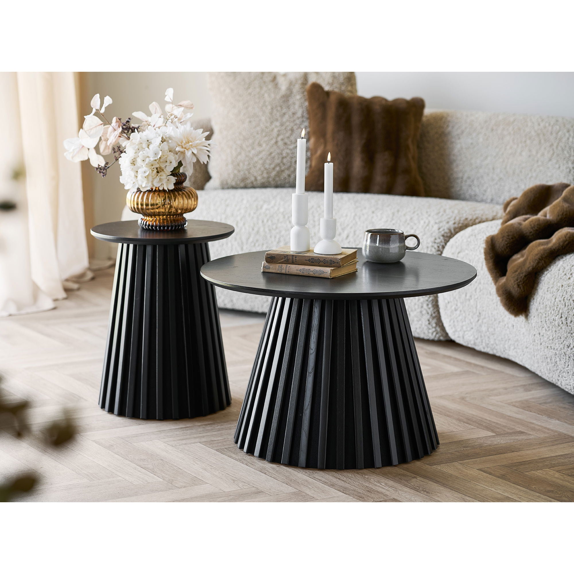 Osaka Corner Table - Corner Table, Egefins, Black Ø40x50 cm