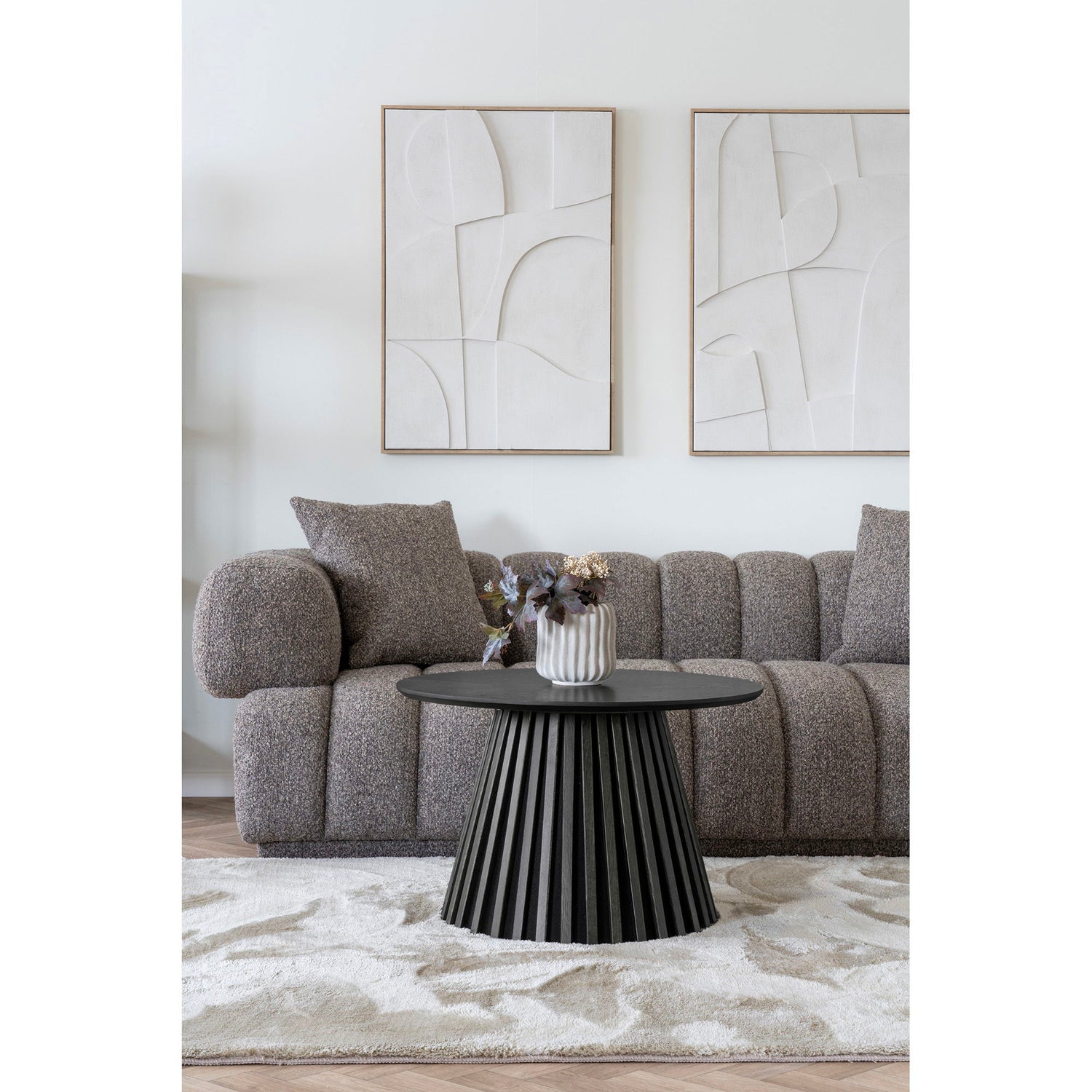 Osaka coffee table - coffee table, oak veneer, black Ø70x45 cm