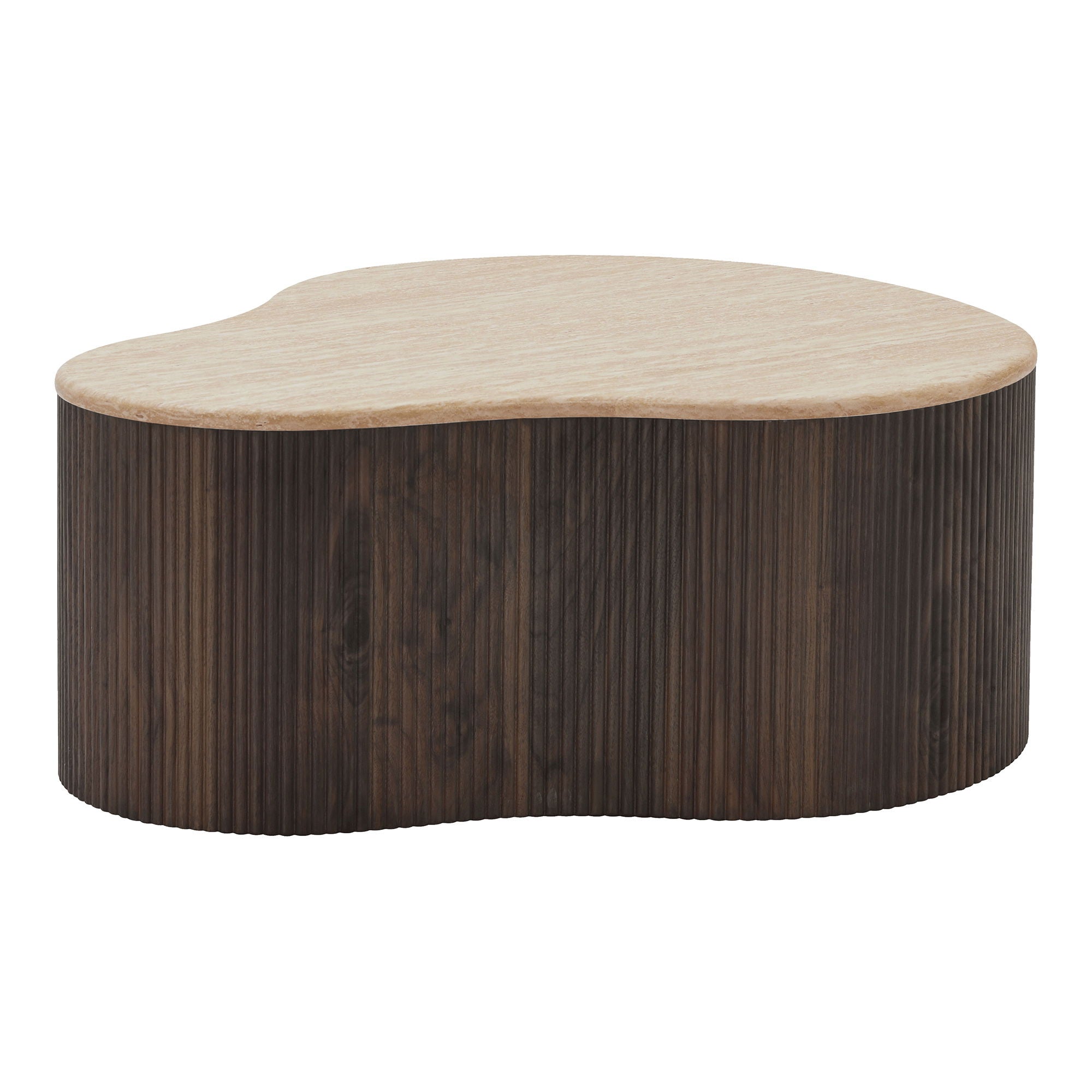 Coffee table, travertine look, dark brown&lt;br&gt;75x84x34 cm