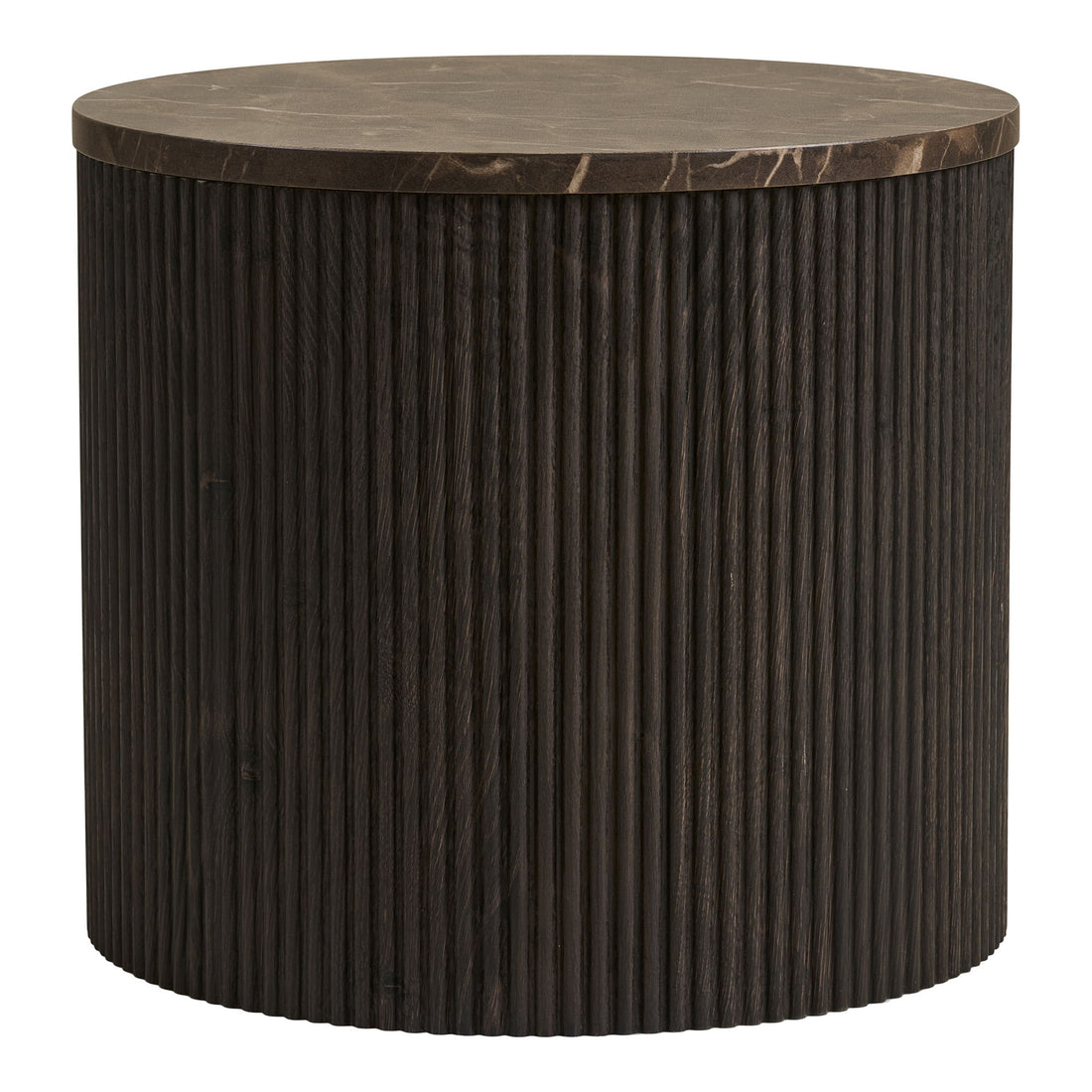 Rota Corner Table - Corner Table, Marble Look, Dark Brown Ø45x40 cm