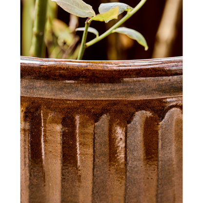 Herbal pot, hdgroove, brown