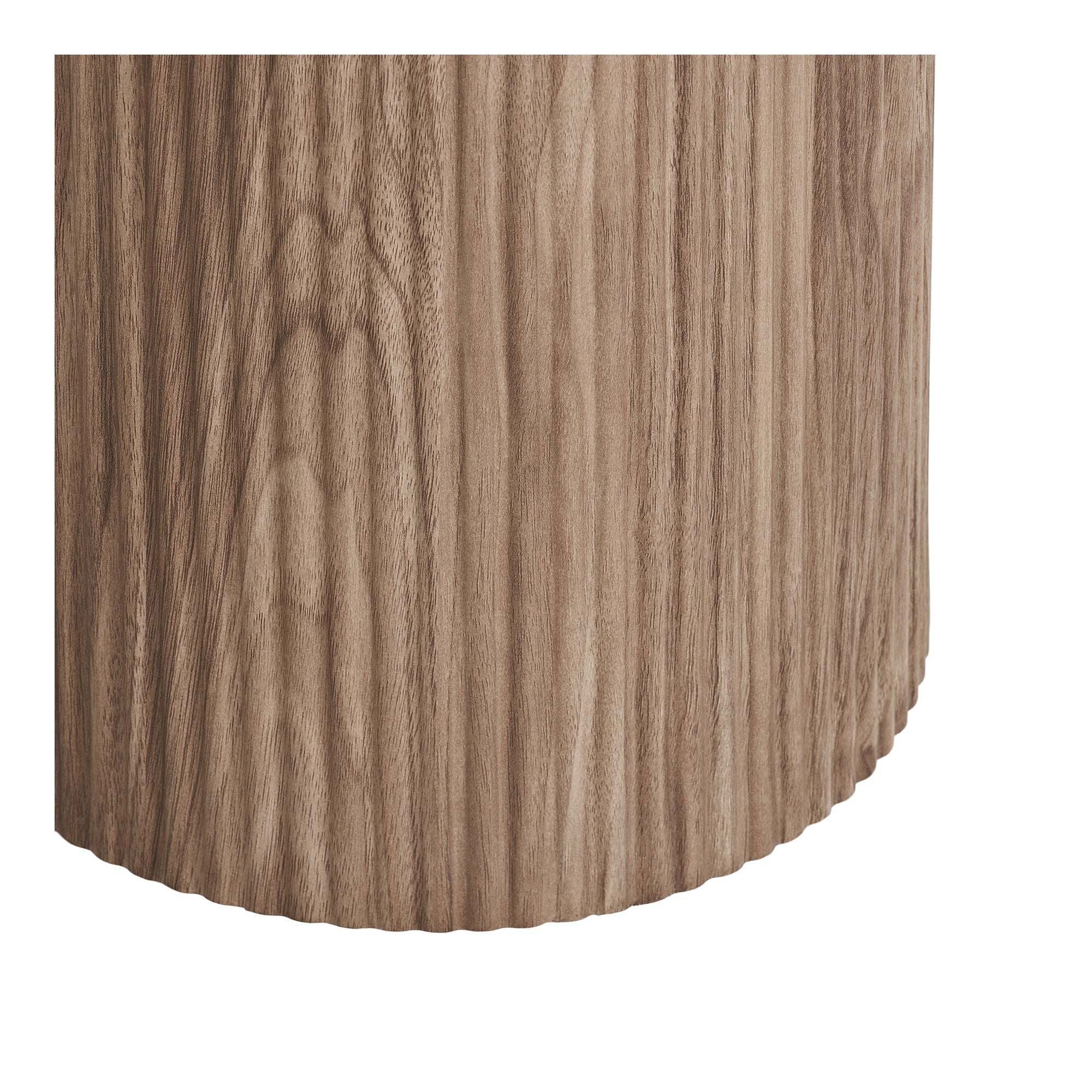 Athens Corner Table - Corner Table, Ceramic Table Top, White/Dark Brown Ø45x50 cm