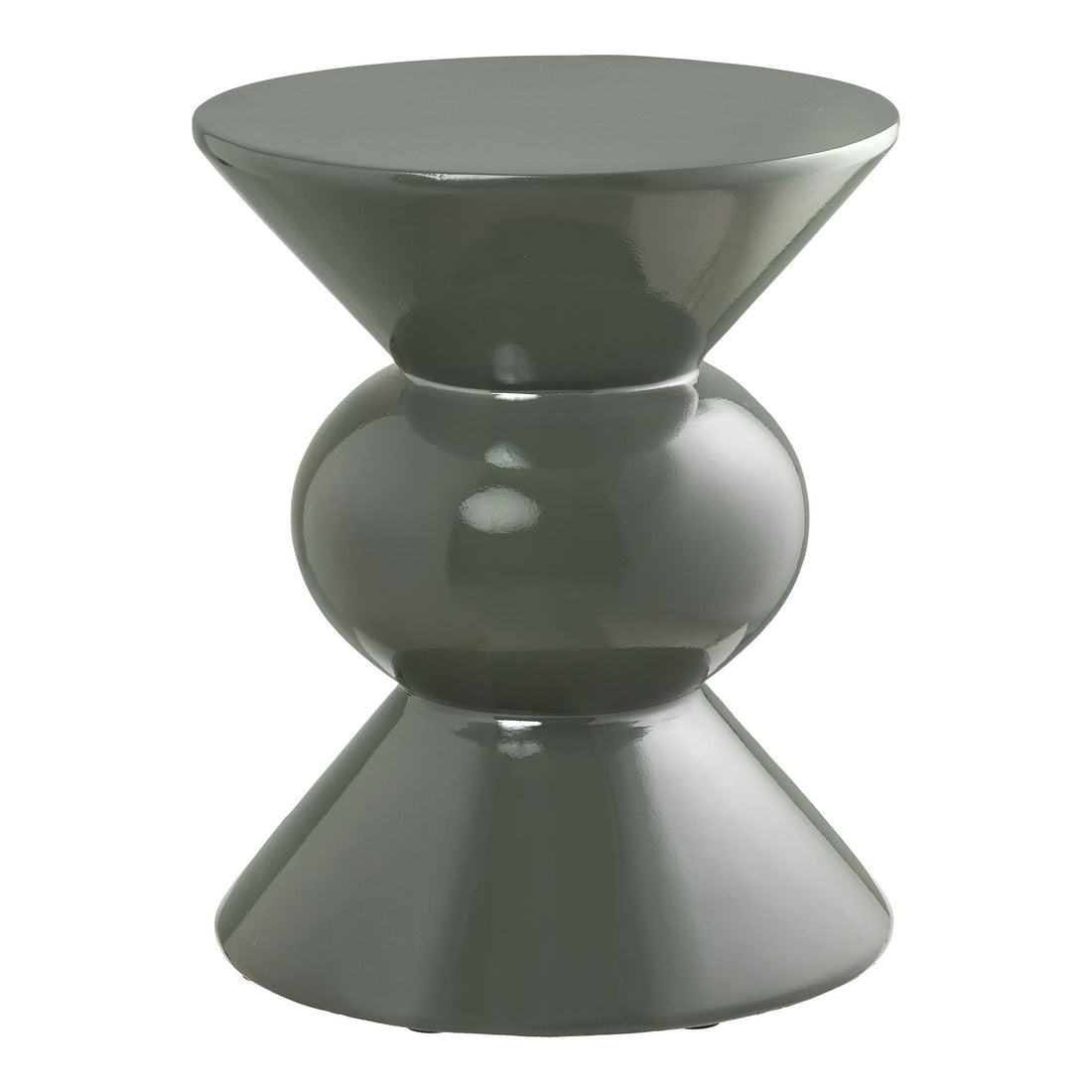 Rosolina Corner Table - Corner Table, Glass Fiber, Green Ø34x41 cm