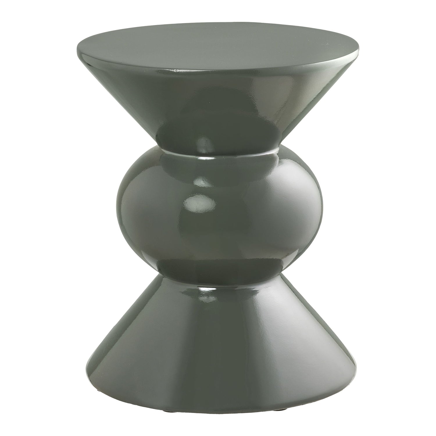 Rosolina Corner Table - Corner Table, Glass Fiber, Green Ø34x41 cm