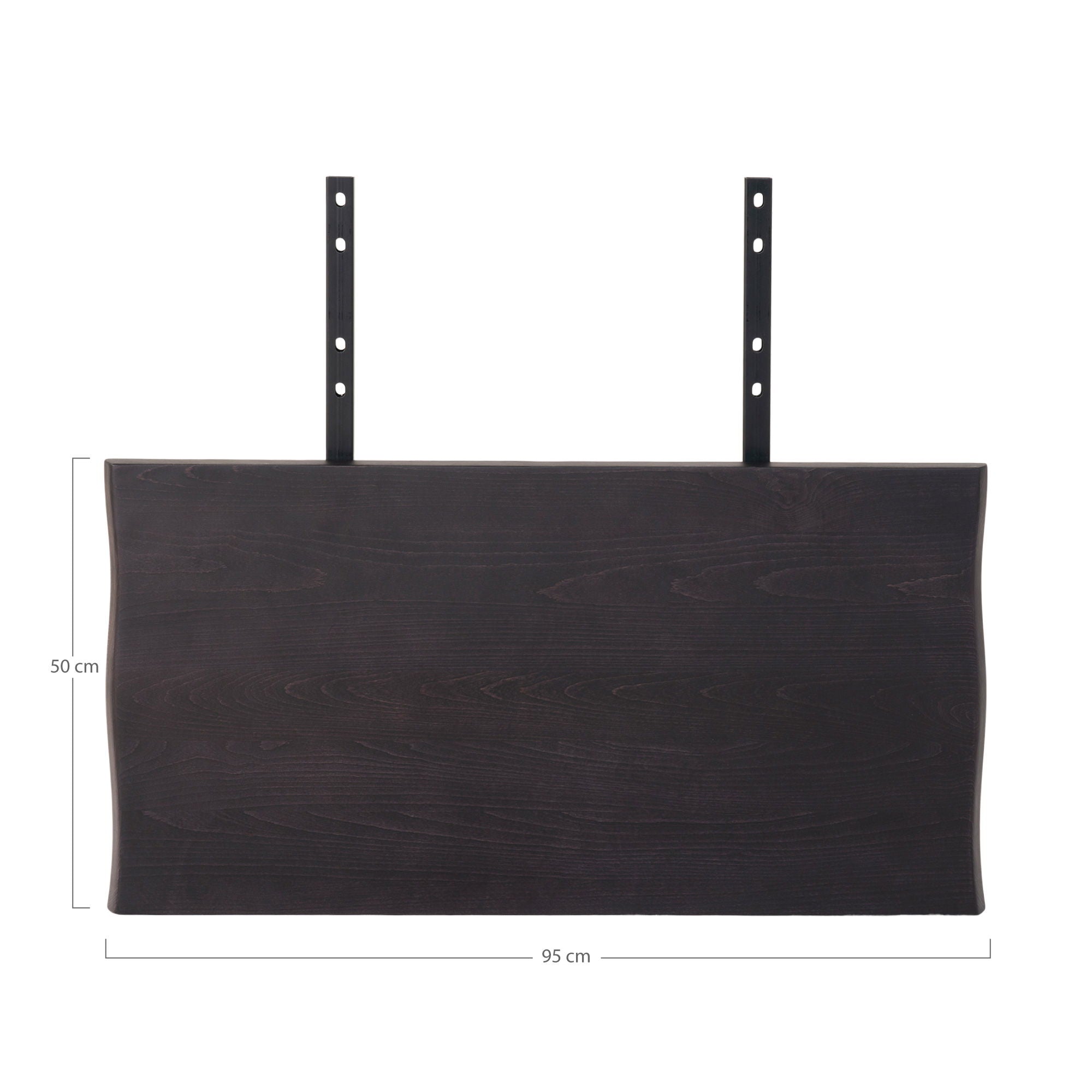 Set of two additional plates in black oak with a wavy edge