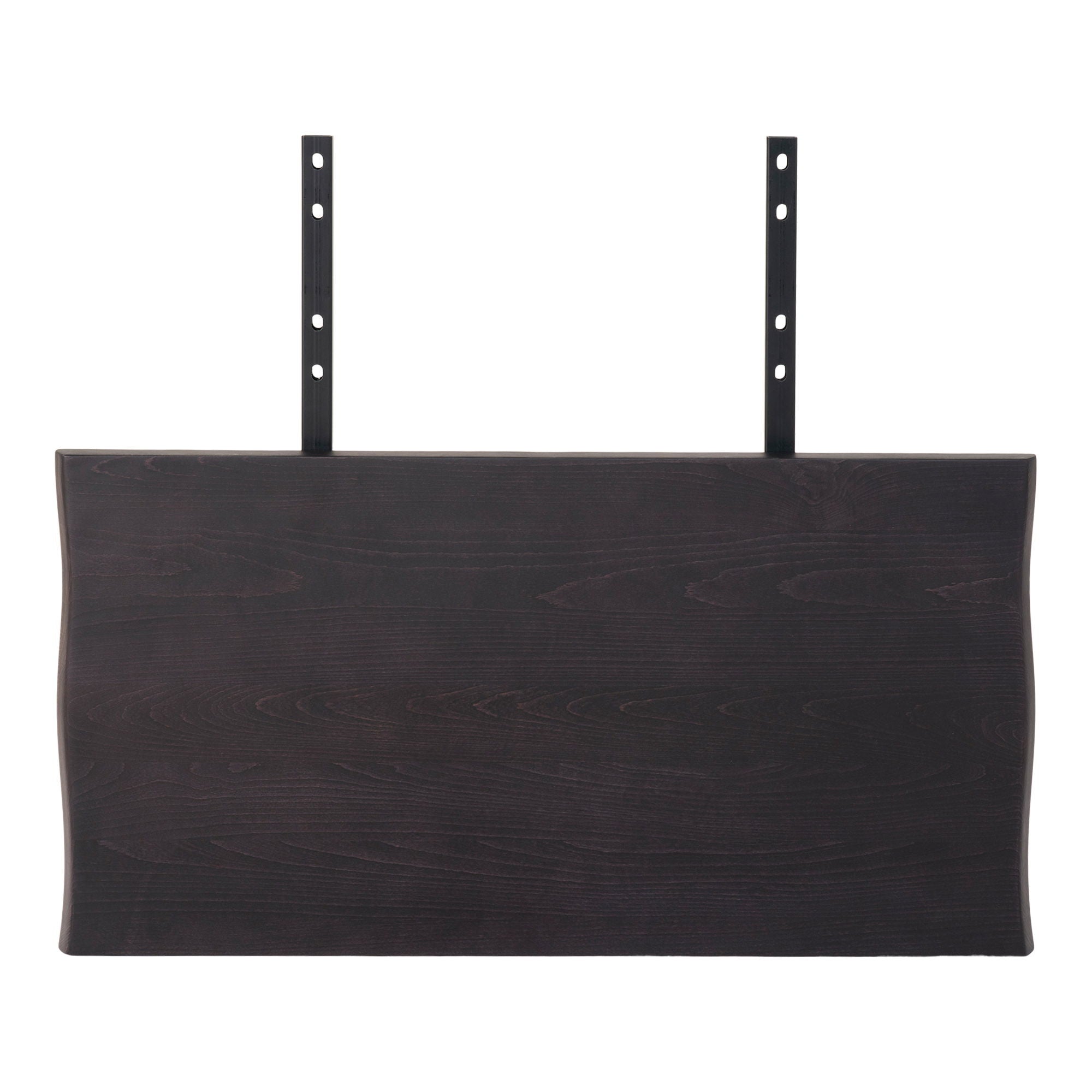 Set of two additional plates in black oak with a wavy edge