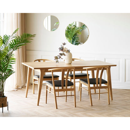 Darwin Dining table - Dining table, oak veneer, incl. an additional plate 180-230x90x75 cm