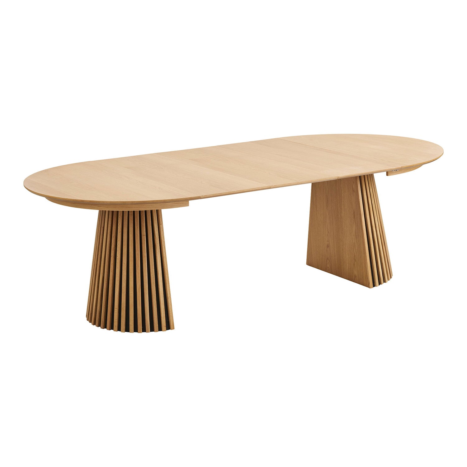 Osaka Dining table - Dining table, oak veneer, natural, incl. three additional plates ø120x120-160-200-240x75 cm
