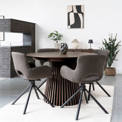 Osaka Dining Table - Dining Table, Egefins, Smoked, incl. Three Supplementary Plates Ø120X120-160-200-240x75 cm