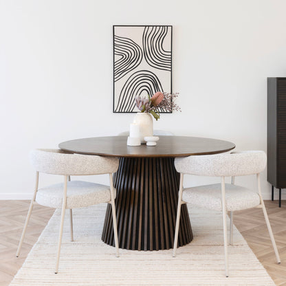 Osaka Dining Table - Dining Table, Egefins, Smoked Ø140x75 cm