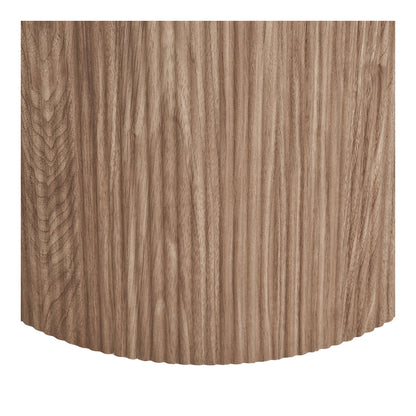 Athens Dining table - Dining table, ceramic table top, white, dark brown ø120x76 cm