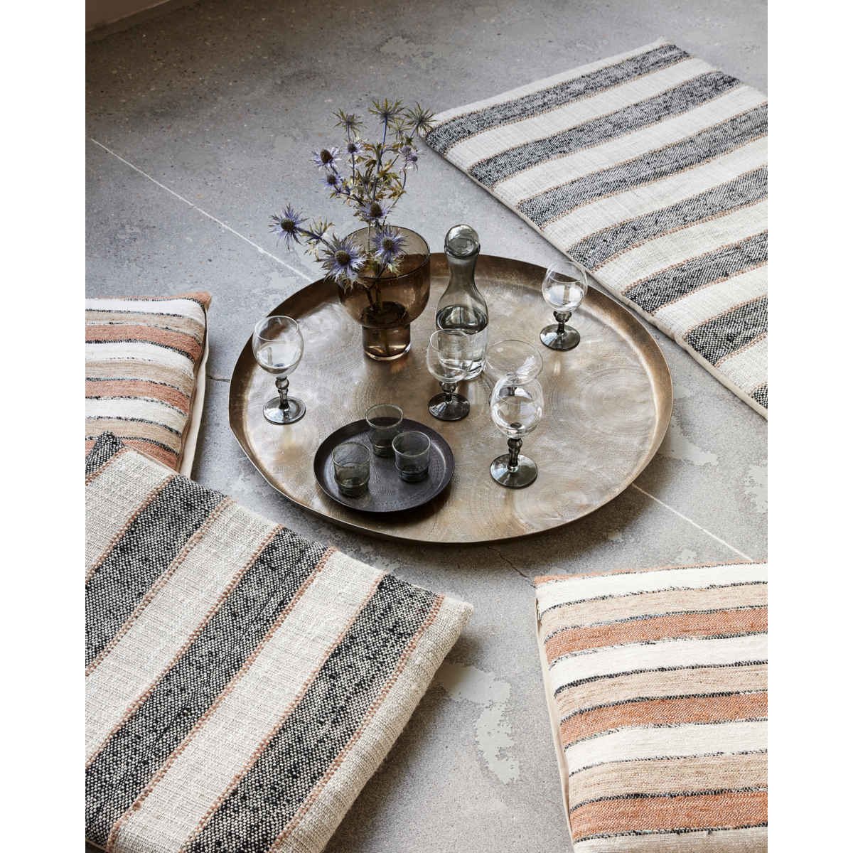 Tray, hdjhansi, antique brass finish
