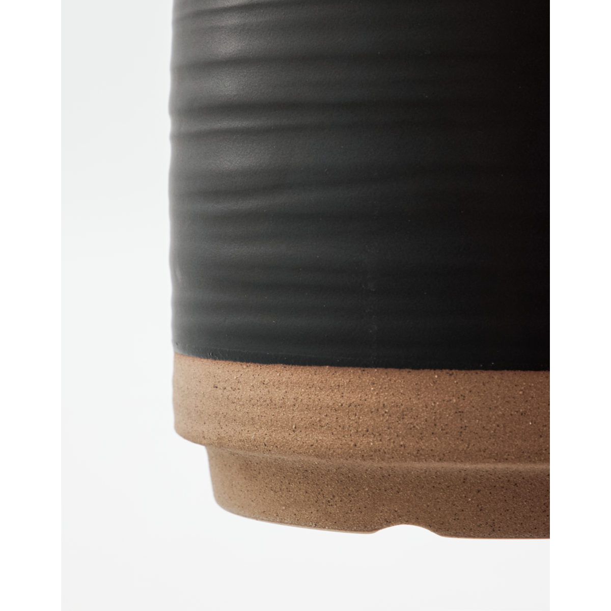 Herbal pot with saucer, hdastu, black; natural