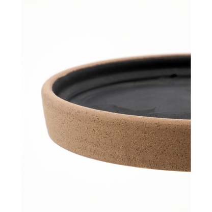 Herbal pot with saucer, hdastu, black; natural