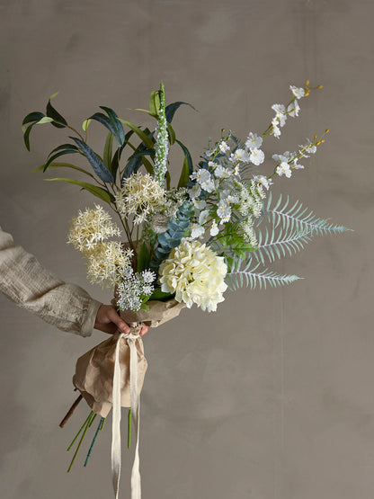 Bloomingville Symphonie bouquet, white, artificial flowers