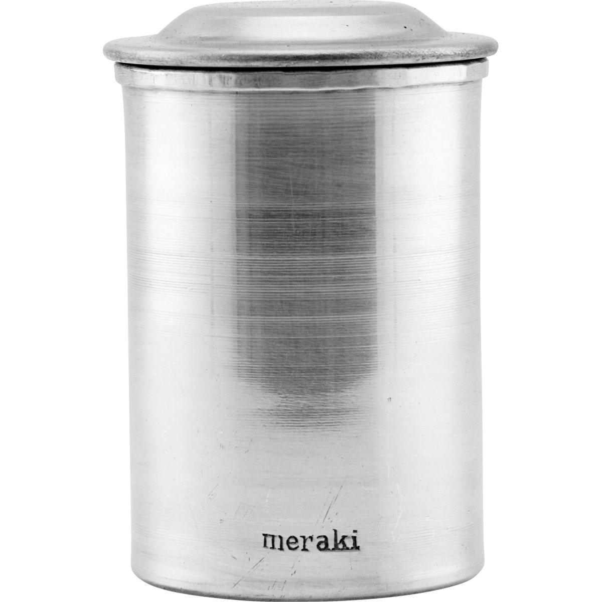 Jar with lid, silver finish