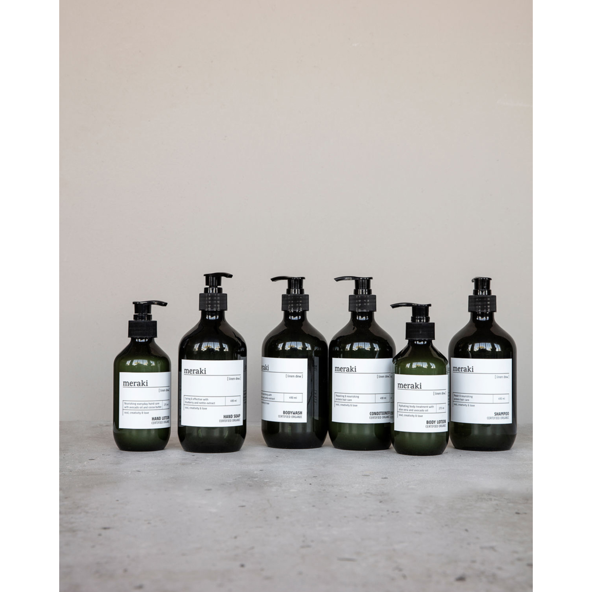 Hand lotion, linen dew, green