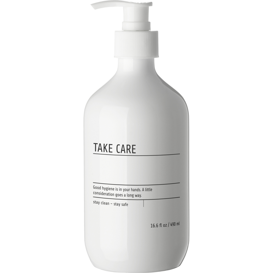 Bottle, Mkwith Pump & Label, White