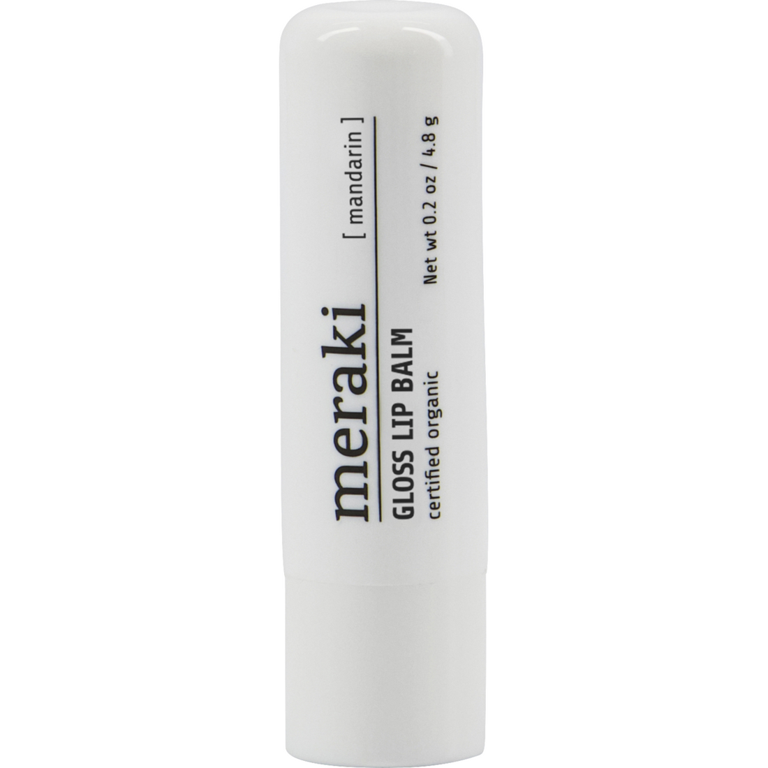 Lip balm with gloss, mandarin, white
