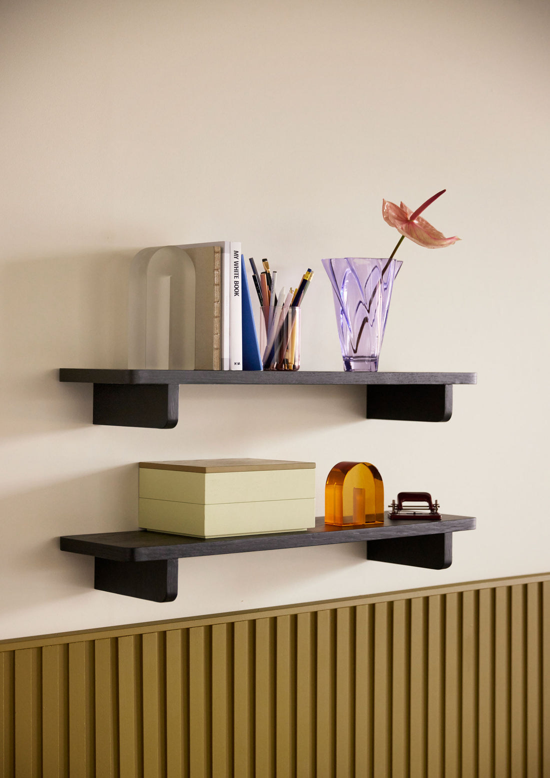 Poke shelf black - 80x20xh9cm