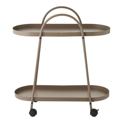 Empoli bar trolley - bar trolley, 2 shelves, steel, brown 27.5x60x64 cm