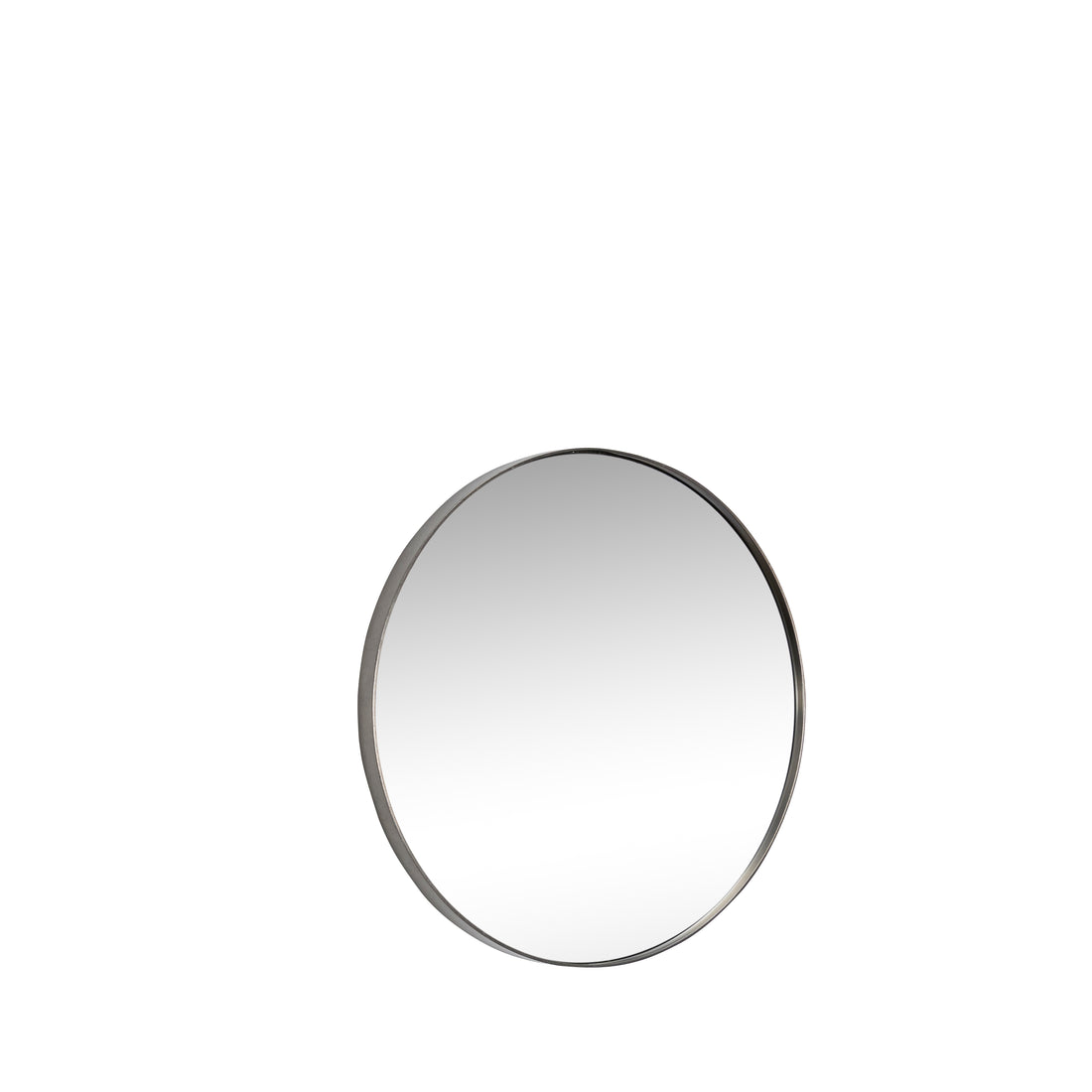Retro wall mirror round brushed steel - Ø40cm